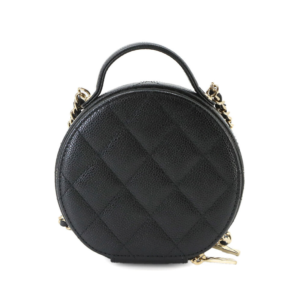 Chanel Matelassé Small Vanity 2-way Handbag, Chain Shoulder Bag, Caviar Leath...